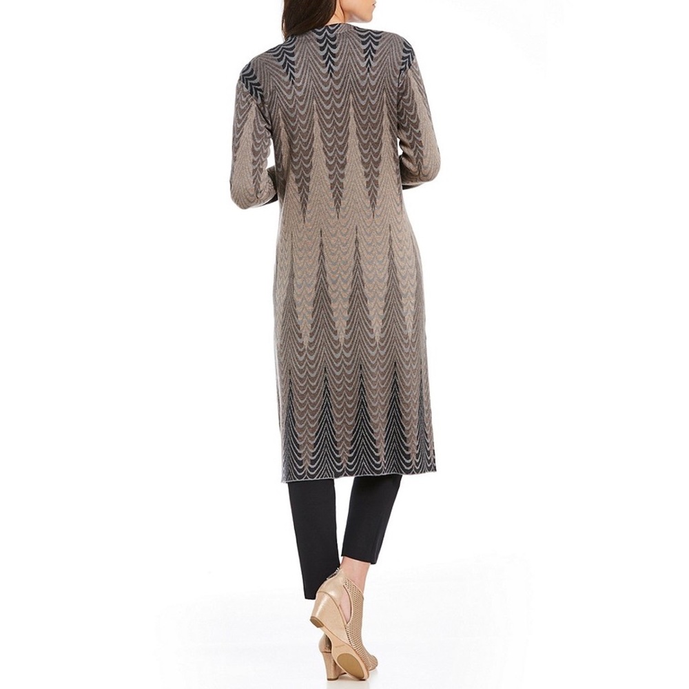 Sigrid Olsen Jaquard Print Long Cardigan Sm - image 2